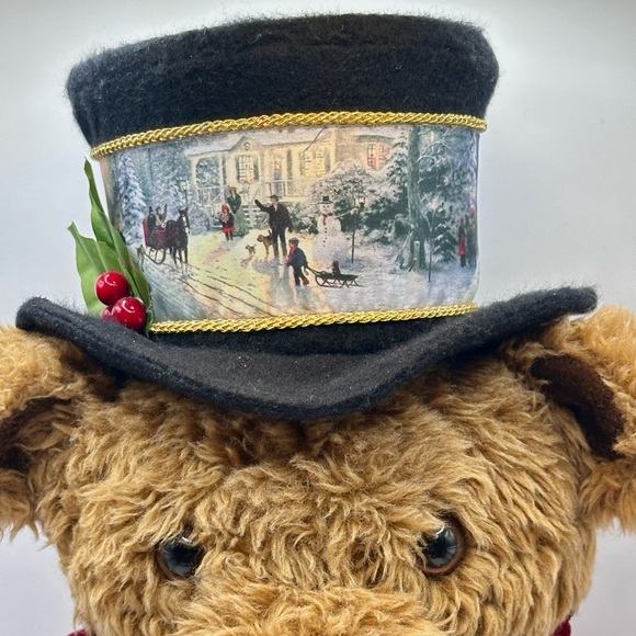 Thomas Kinkade Teddy Bear & Violin "A Musical Gathering" Holiday Music Playing - Picture 4 of 8
